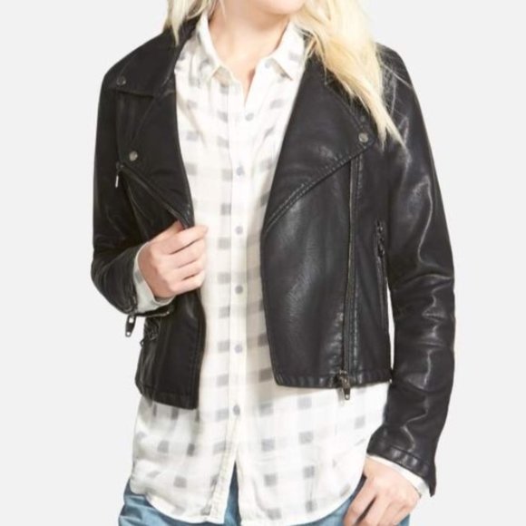 Blank NYC Jackets & Blazers - Blank NYC Faux Leather Moto Jacket Size L